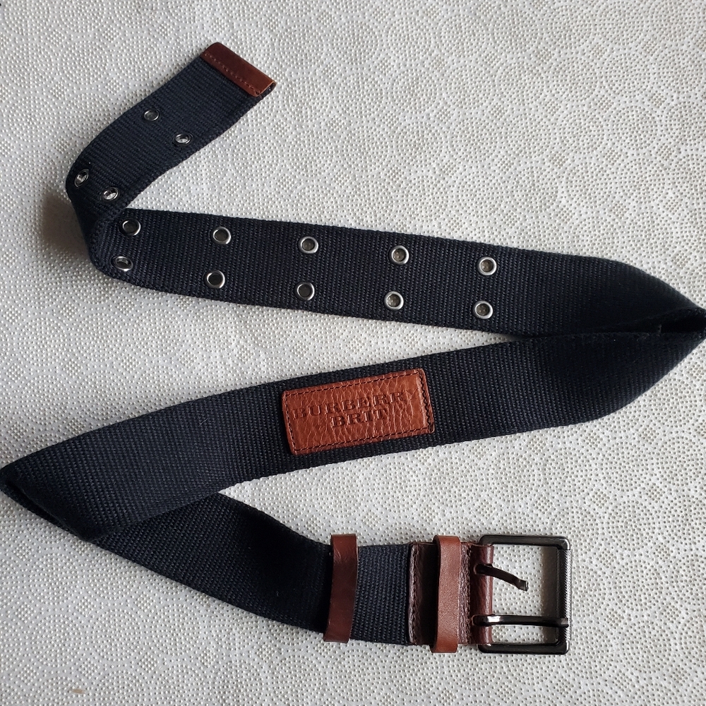 Burberry Brit Black and Brown Canvas Belt - Picture 4 of 5